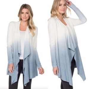 Barefoot Dreams Blue White Ombre Bamboo Chic Lite Calypso Cardigan S/M